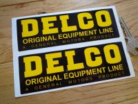 Delco Original Equipment Line Oblong Stickers. 6" Pair.