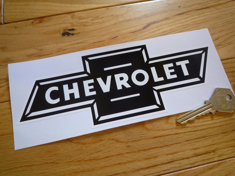 Chevrolet Dicky Bow Black & White Sticker. 8".
