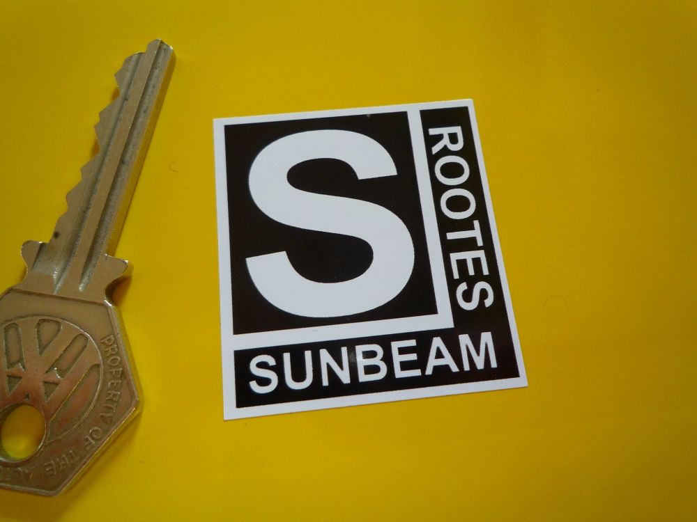 Sunbeam Rootes Black & White Stickers. Set of 4. 1.5