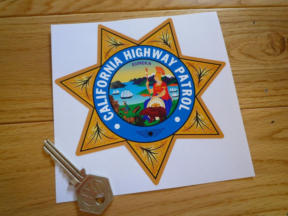 California Highway Patrol Star Shield Car Sticker - Coloured - 2.5", 4", 5", or 6"