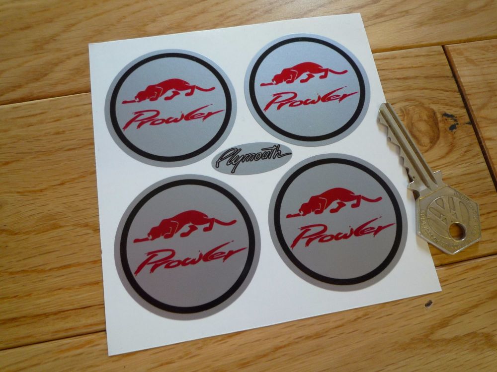 Plymouth Prowler Wheel Centre Style Stickers. Set of 4. 50mm.