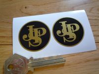 John Player Special Plain Circular Logo Stickers. 34mm or 37mm Pair.