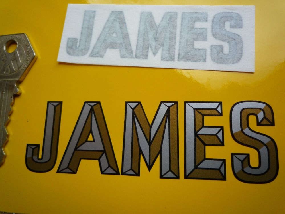 James 3D Style Cut Text Sticker. 3" or 4".