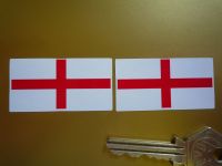 St George's Cross Oblong English England Flag Stickers. 50mm Pair.