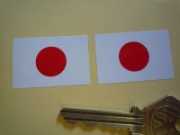Japanese Hinomaru Flag Oblong Stickers. 37mm Pair.