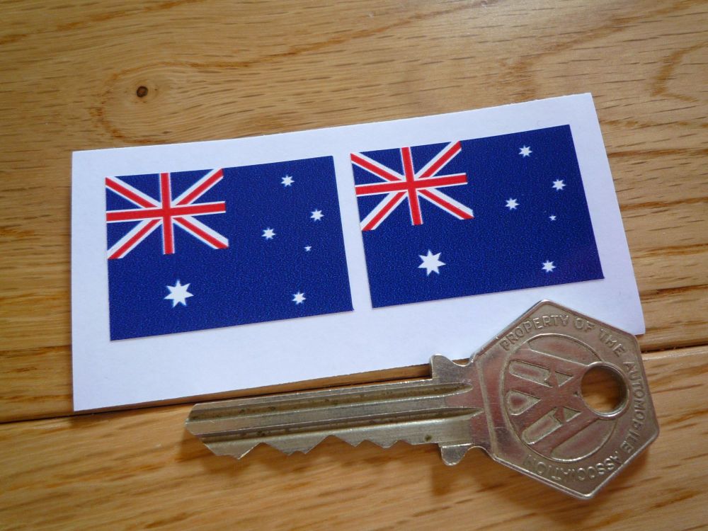 Australian Flag Oblong Stickers. 33mm Pair.