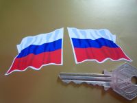 Russia Wavy Flag Stickers. 2