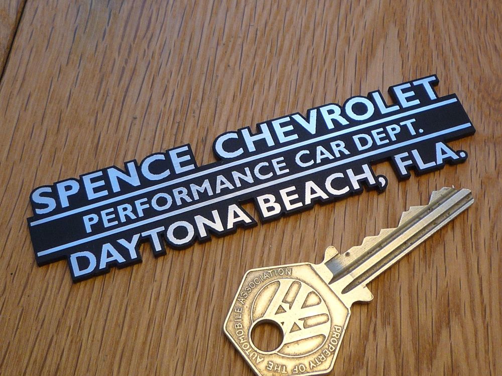 Spence Chevrolet, Daytona Beach, Dealer Self Adhesive Car Badge. 4".