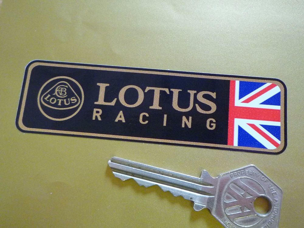 Lotus Racing 1/2 Union Jack Style Oblong Sticker. 4".