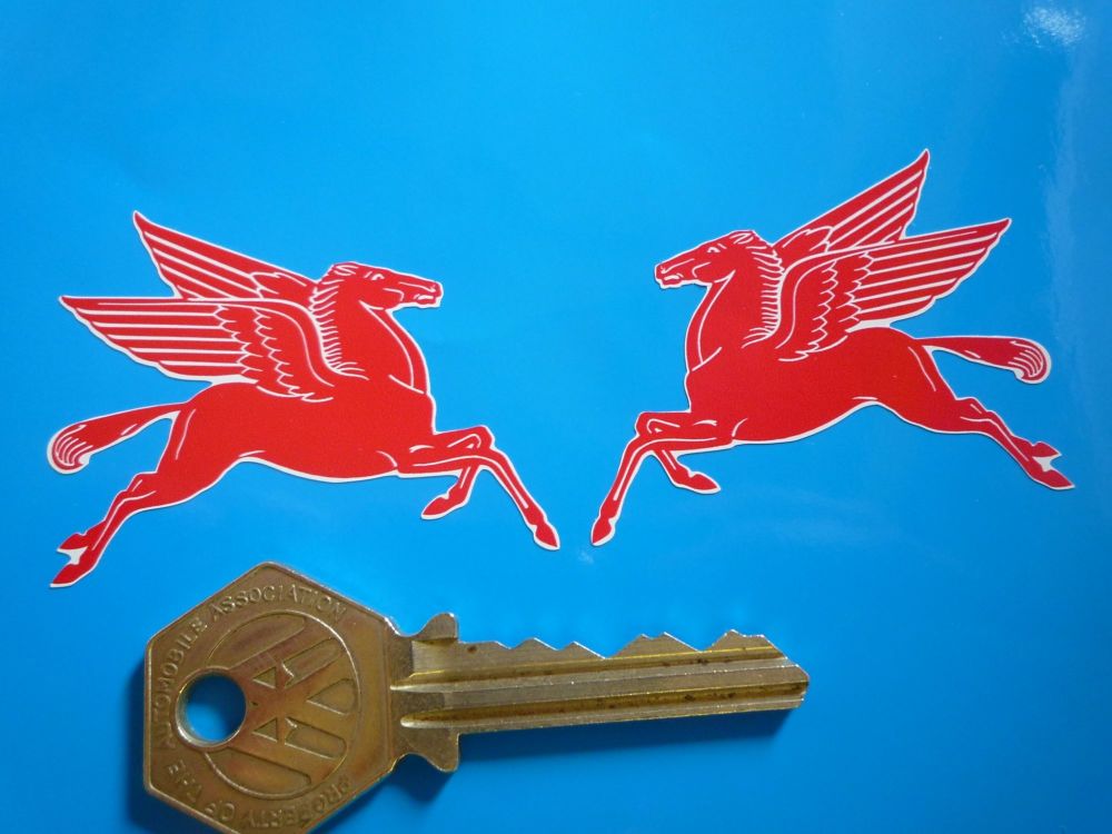 Mobil Pegasus Stickers - Early Style - 2", 4", 6",  8" or 10" Pair