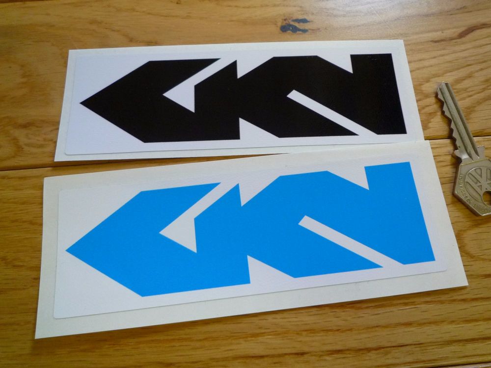 GKN Oblong Stickers. Black & White or Blue & White. 6" Pair.