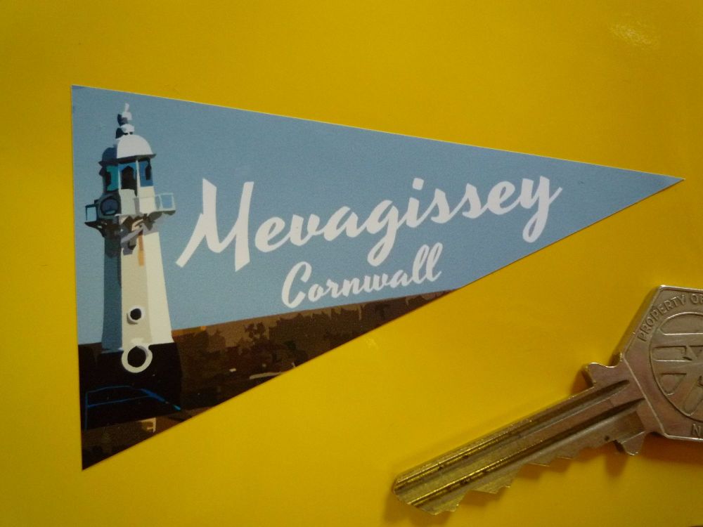Mevagissey Cornwall Travel Pennant Sticker 4"