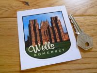 Wells Cathedral Somerset Shield Style Travel Sticker. 3.5".