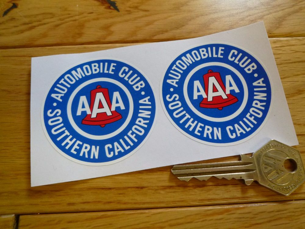 AAA Automobile Club Southern California Sticker. 2.25" Pair.