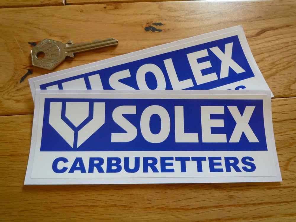 Solex Carburetors White & Blue Oblong Stickers. 6