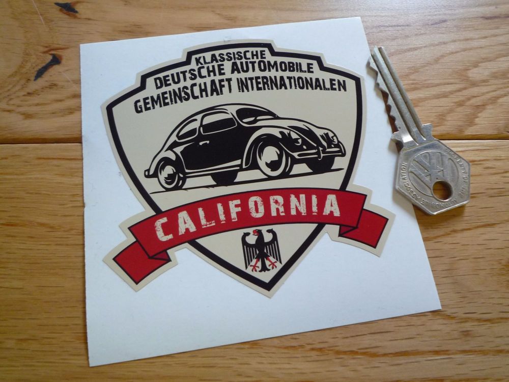 German Classic Automobile Association International California Sticker. 3.5