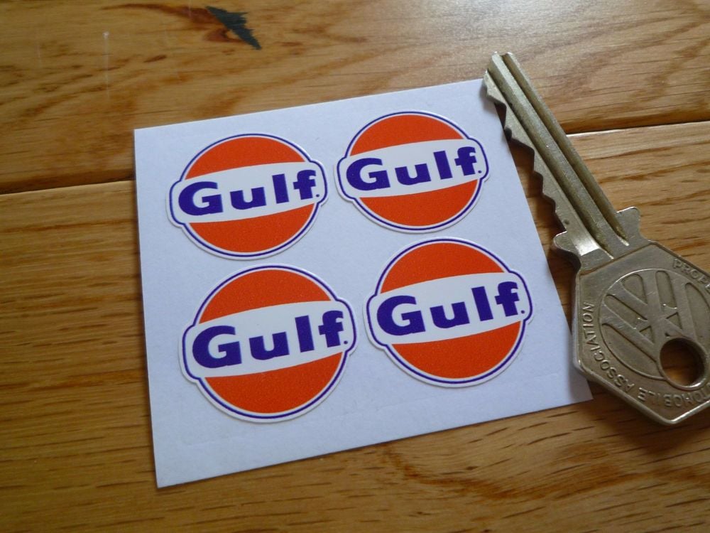 Gulf Logo Stickers. Set of 4.  25mm.