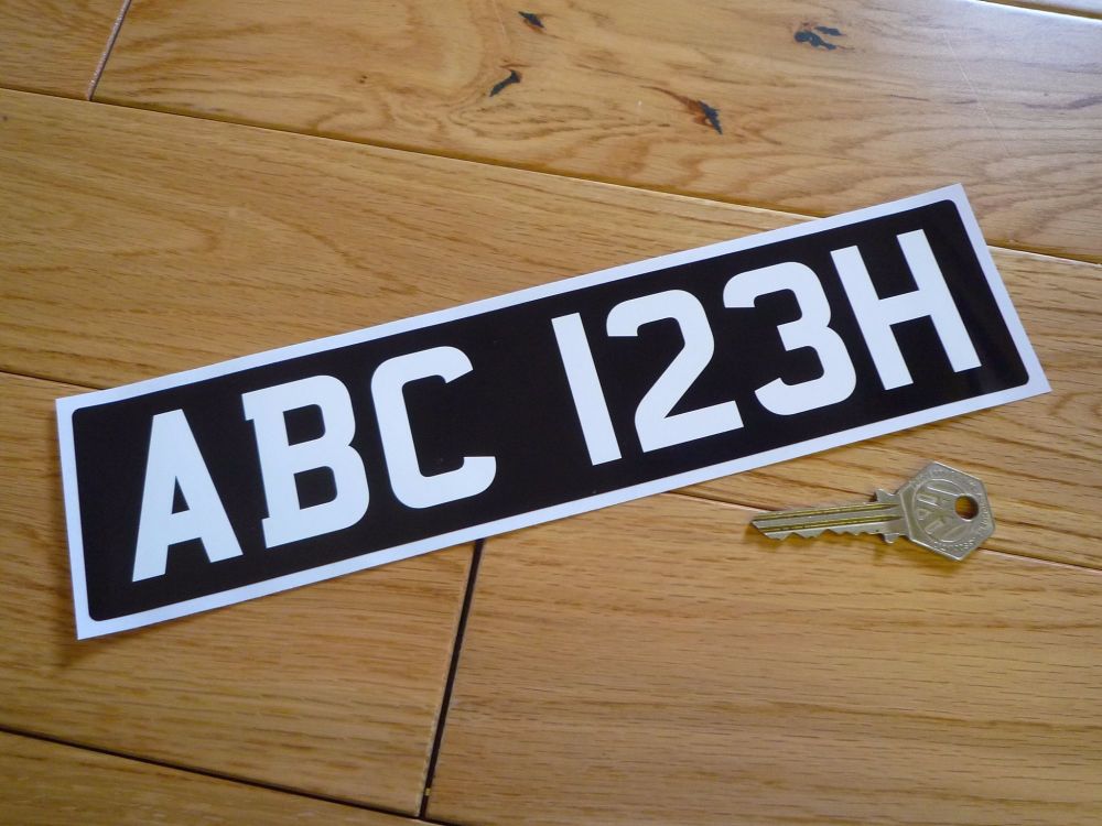 Printed Straight Front Scooter or Motorcycle Number Plate Sticker. 300mm.