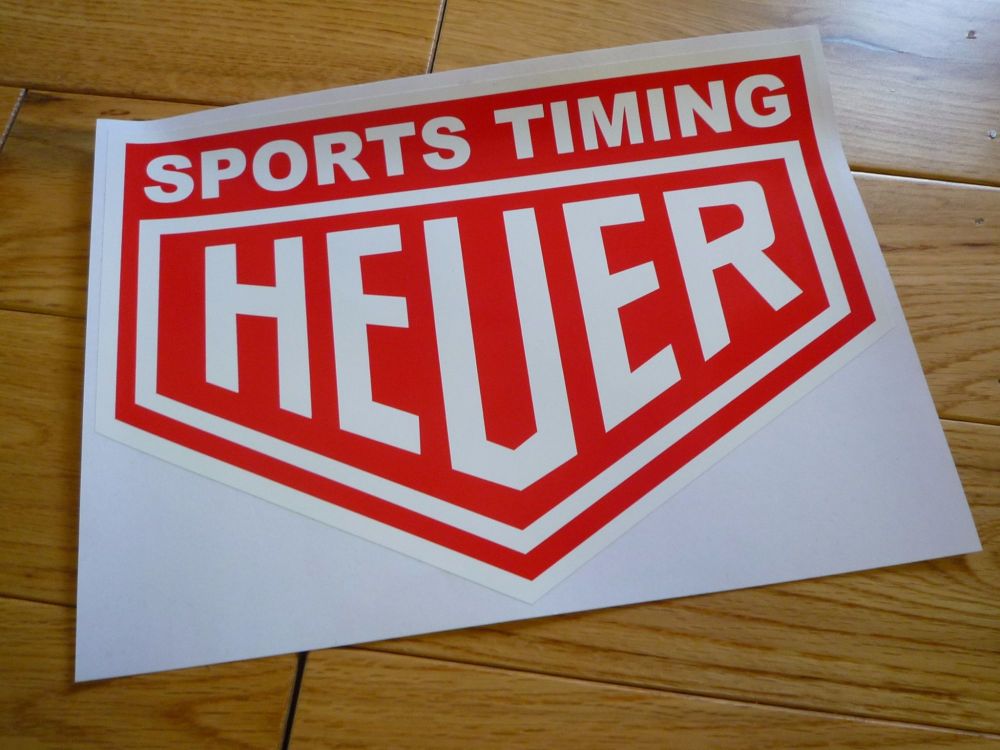 Sports Timing Heuer. Red & White Sticker. 14