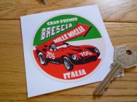 Mille Miglia Gran Premio Brescia Circular Sticker. 3.25".