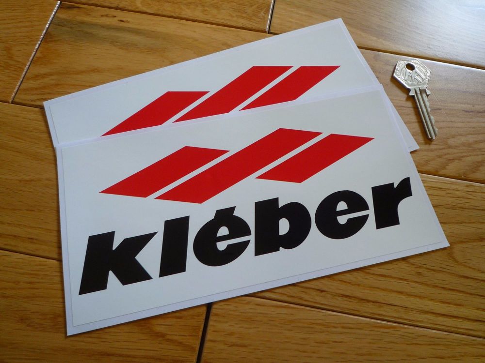 Kleber, Red, Black & White Oblong Stickers. 8
