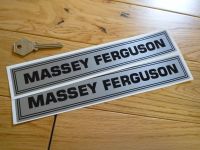 Massey Ferguson Black & Silver Oblong Stickers - 9