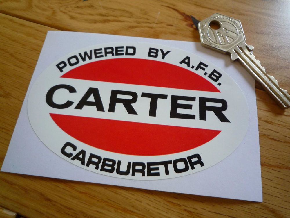 Carter Carburetor Oval Sticker. 4.25