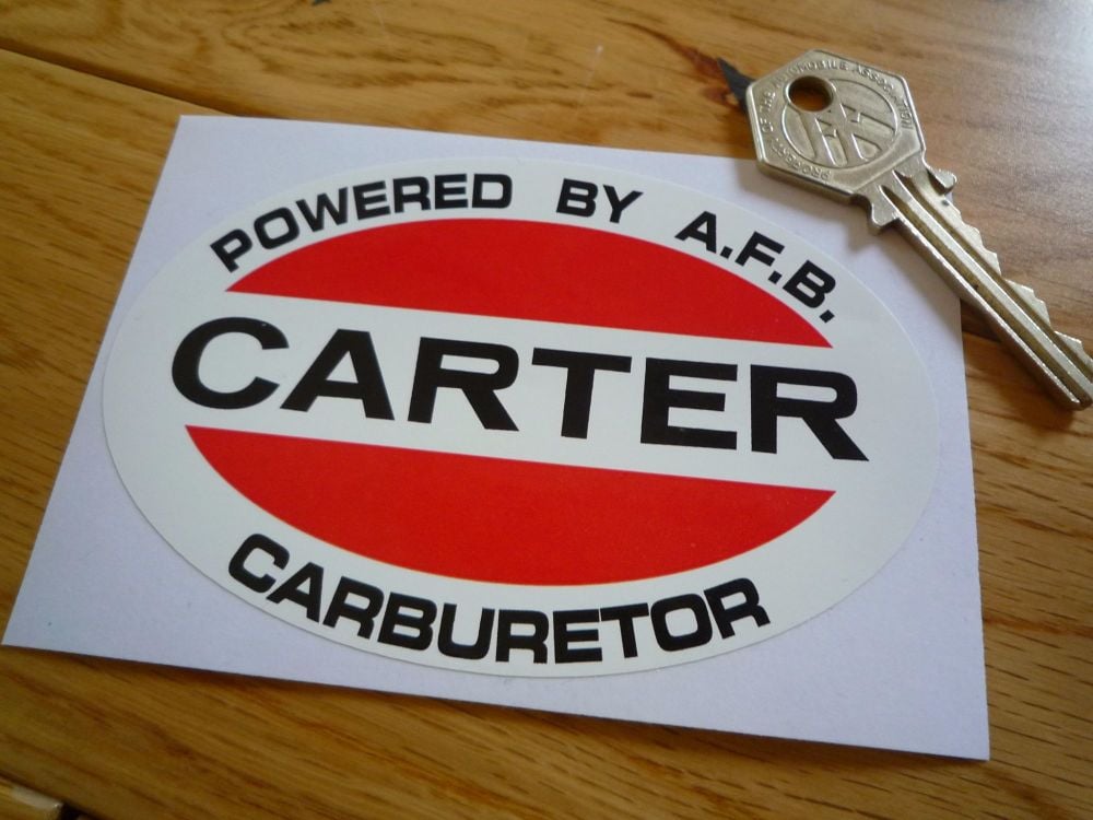 Carter Carburetor Oval Sticker. 4.25".
