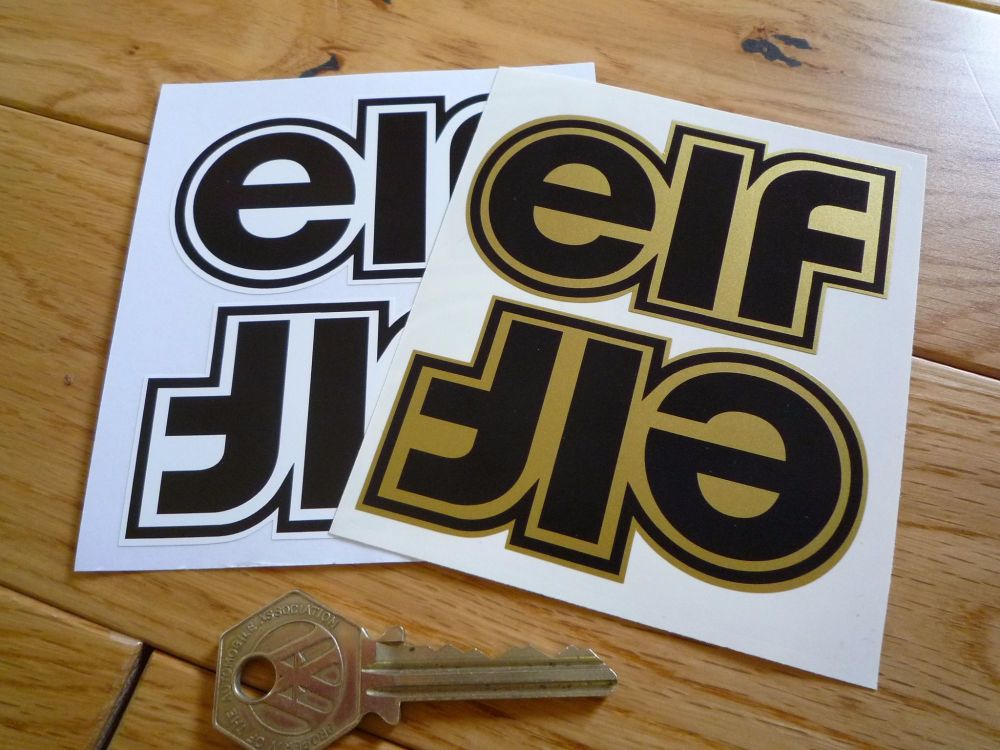 Elf Shaped Text Stickers. 3" or 7" Pair.
