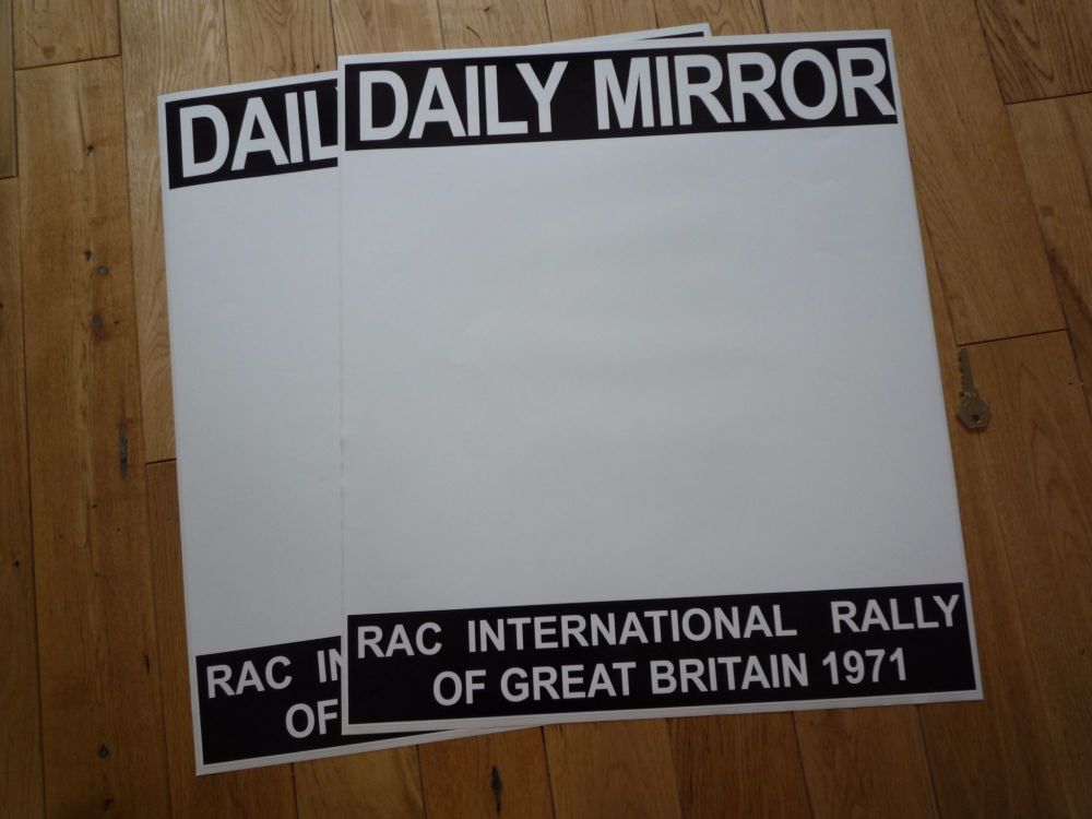 Daily Mirror RAC International Rally 1971 Door Panel Stickers. 18