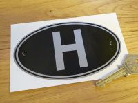 H Hungary Black & Silver ID Plate Sticker. 5