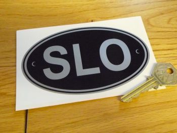 SLO Slovenia Black & Silver ID Plate Sticker. 5".