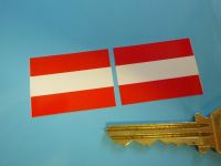 Austria Flag Oblong Stickers. 33mm Pair.