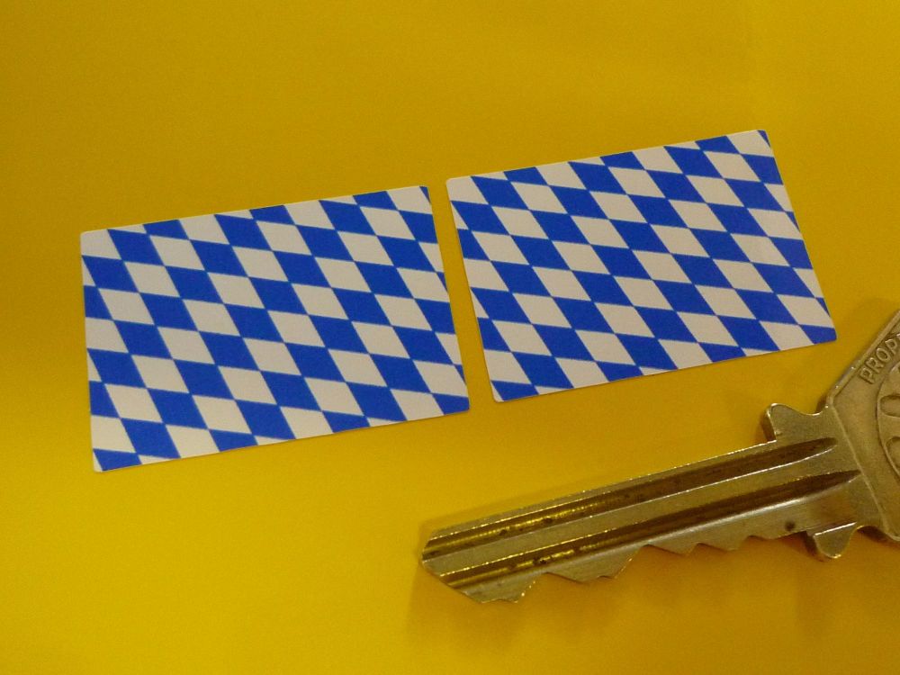 Bavaria Flag Oblong Stickers. 33mm Pair.
