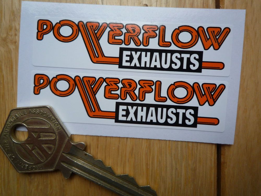 Powerflow Exhausts Style Stickers. 3" Pair.