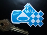 Aral German Fuel Racing Car Style Shaped Sticker. 65mm.