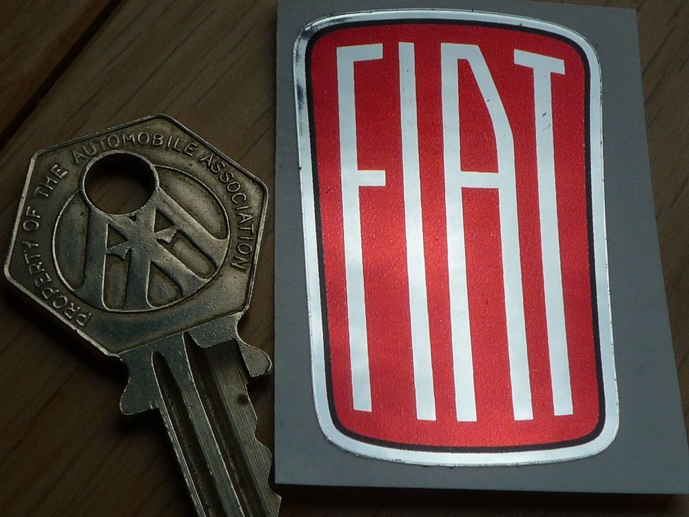 Fiat 1932 - 1968 Style Logo Shaped Foil Sticker. 2".