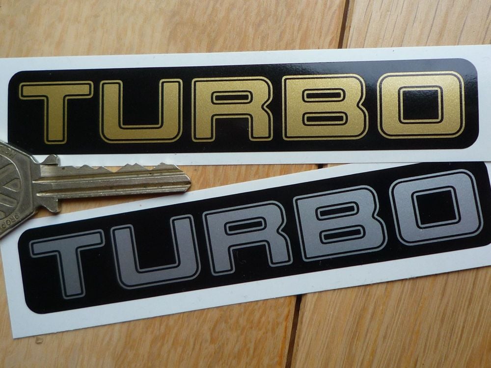 Turbo Black & Silver or Black & Gold Sticker. 4".