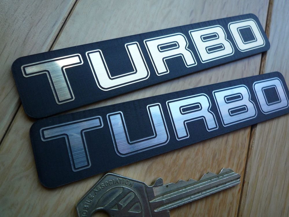 Turbo Laser Cut Turbocharged Self Adhesive Car Badge. 4.5".