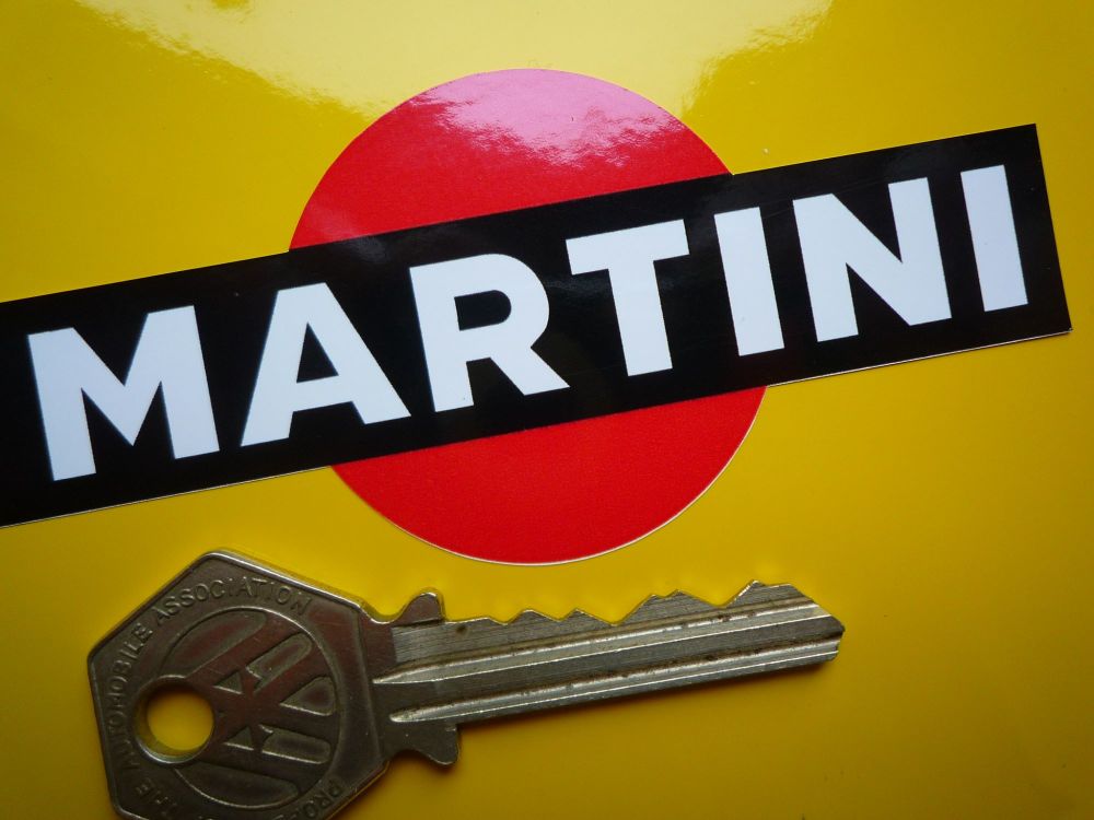 Martini Logo Stickers. Black with No Outline. 3.75" Pair.
