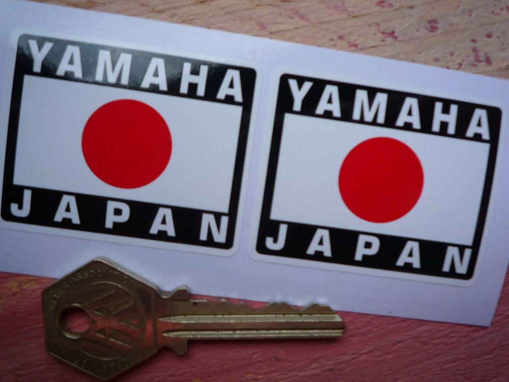 Yamaha Japanese Hinomaru Flag Style Stickers. 2" Pair.