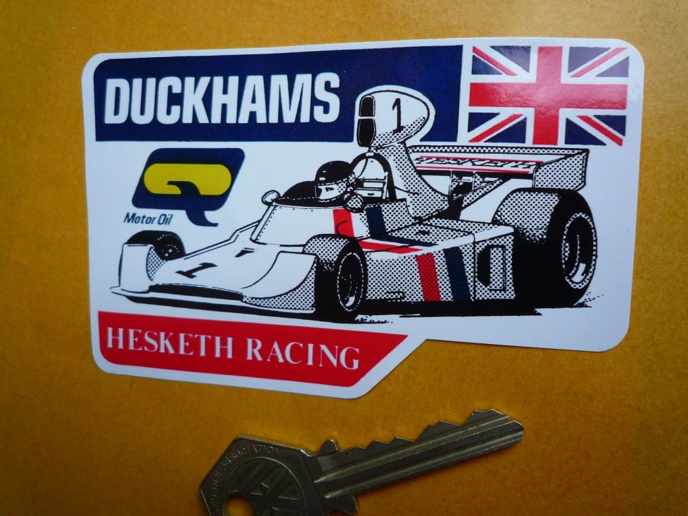 Hesketh Racing Duckhams F1 Formula One James Hunt Sticker. 4".