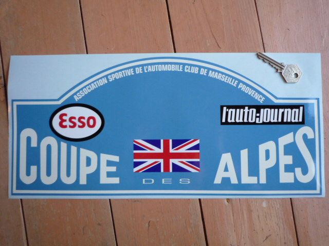 Coupe Des Alpes. Esso. L'auto-journal. Rally Plate Sticker. 6