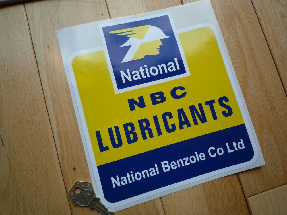National Benzole NBC LUBRICANTS Shaped Sticker. 7 x 8