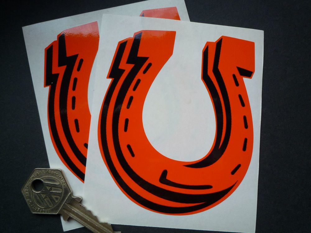Gulf  Horse Shoe Shaped Stickers. 4" or 5.5" Pair.