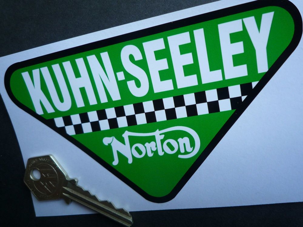 Norton Kuhn-Seeley Triangular Sticker. 5.5".