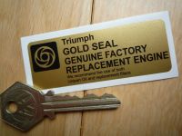 Triumph Gold Seal Factory Replacement Engine Sticker. 3".