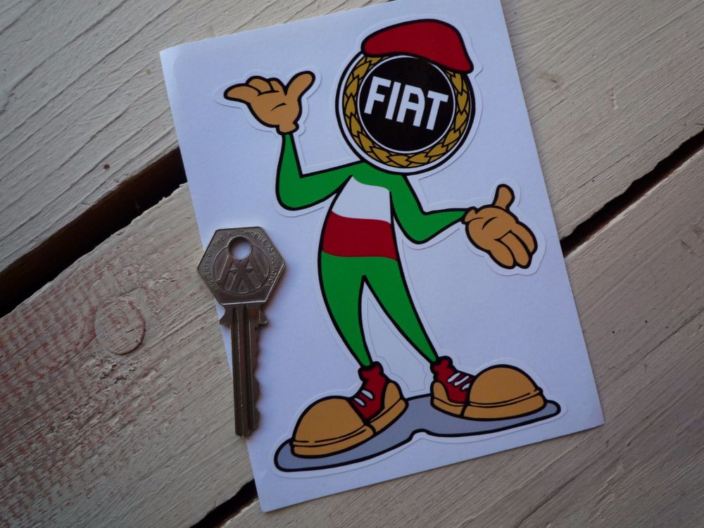 Fiat Happy Chappy Sticker. 5"