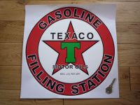 Texaco Gasoline Filling Station Circular Petrol Pump Sticker. 14".