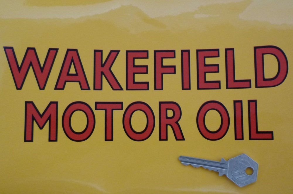 Castrol Wakefield Motor Oil Cut Text with Black Outline Sticker. 24